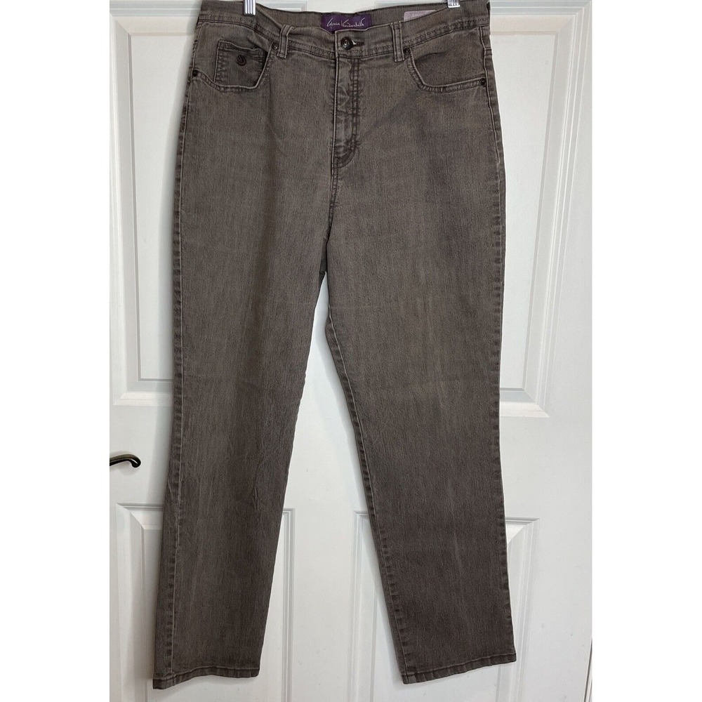 Gloria Vanderbilt Amanda Brown Jeans Women Sz 12 Straight Leg 5 Pockets Stretch